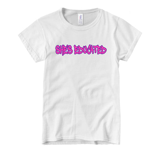 SHE'S EDUCATED GRAFFITI T-SHIRT